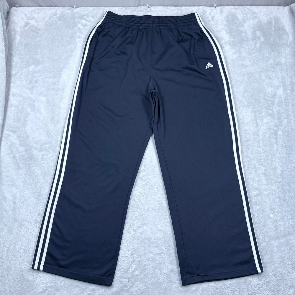 Adidas Wide Leg Track Pants Mens XL Blue Athletic Baggy Skater Sweatpants Gym